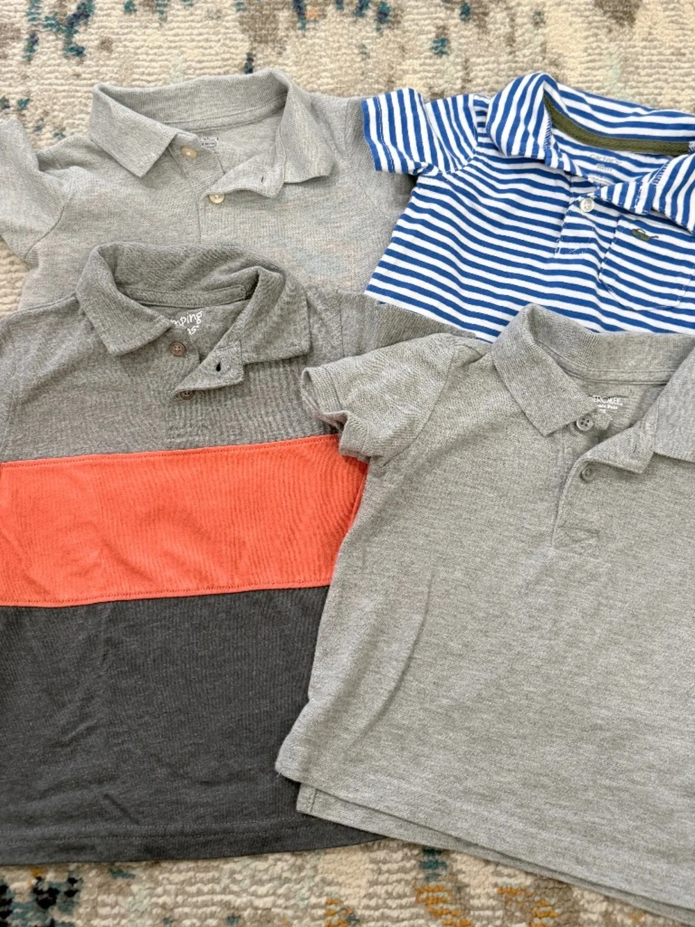 Lot of 4 short sleeve polo shirts top toddler boy size 18 months button collar